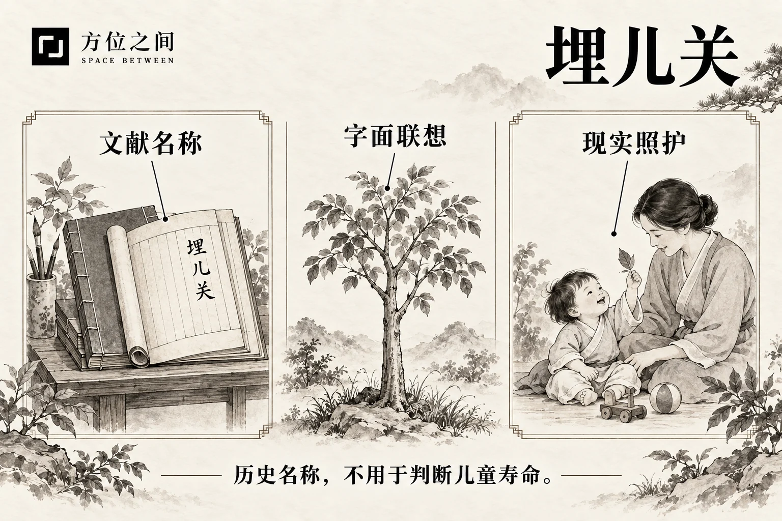 埋儿关图解:文献语义与现实观察分栏说明