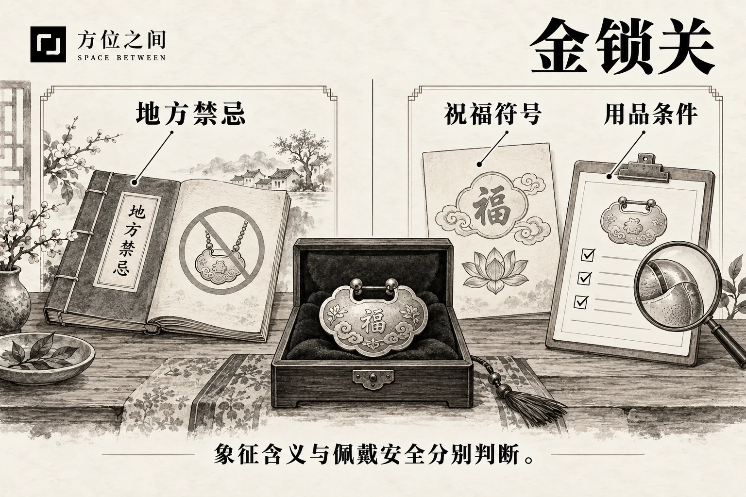 金锁关图解:文献语义与现实观察分栏说明
