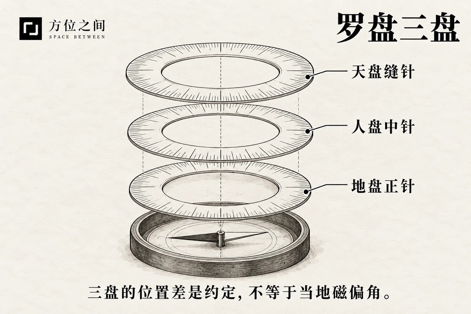 三层略微错开的同心墨盘
