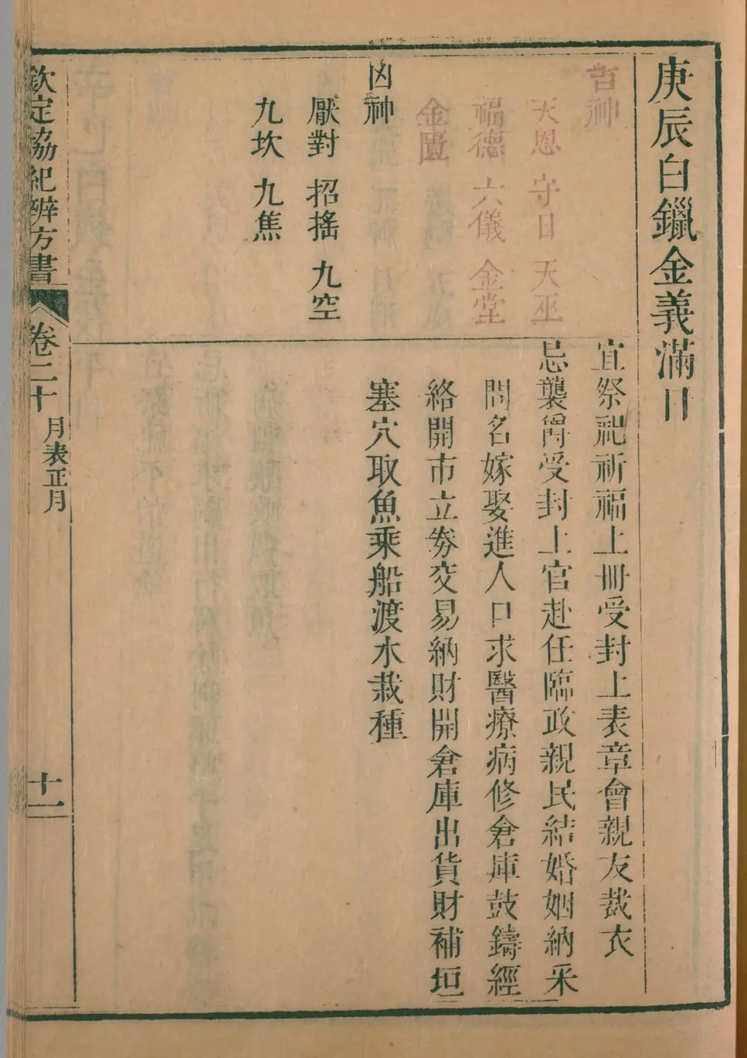 寅月 · 庚辰日对应书页