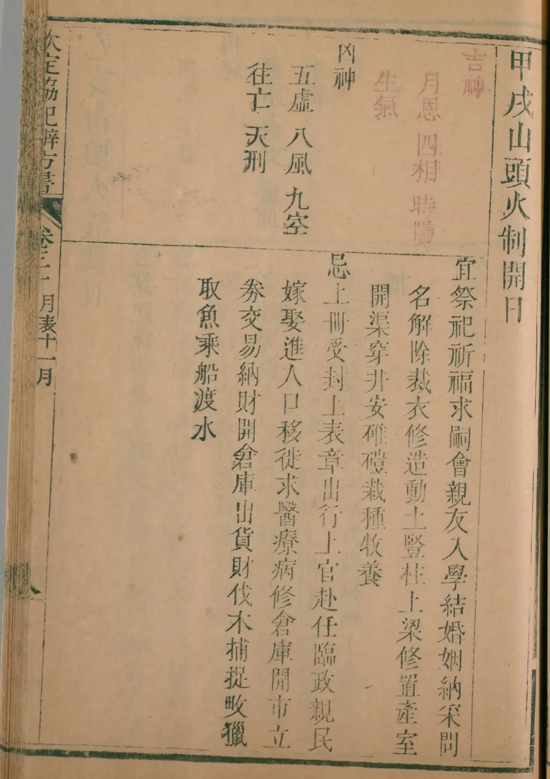 子月 · 甲戌日对应书页