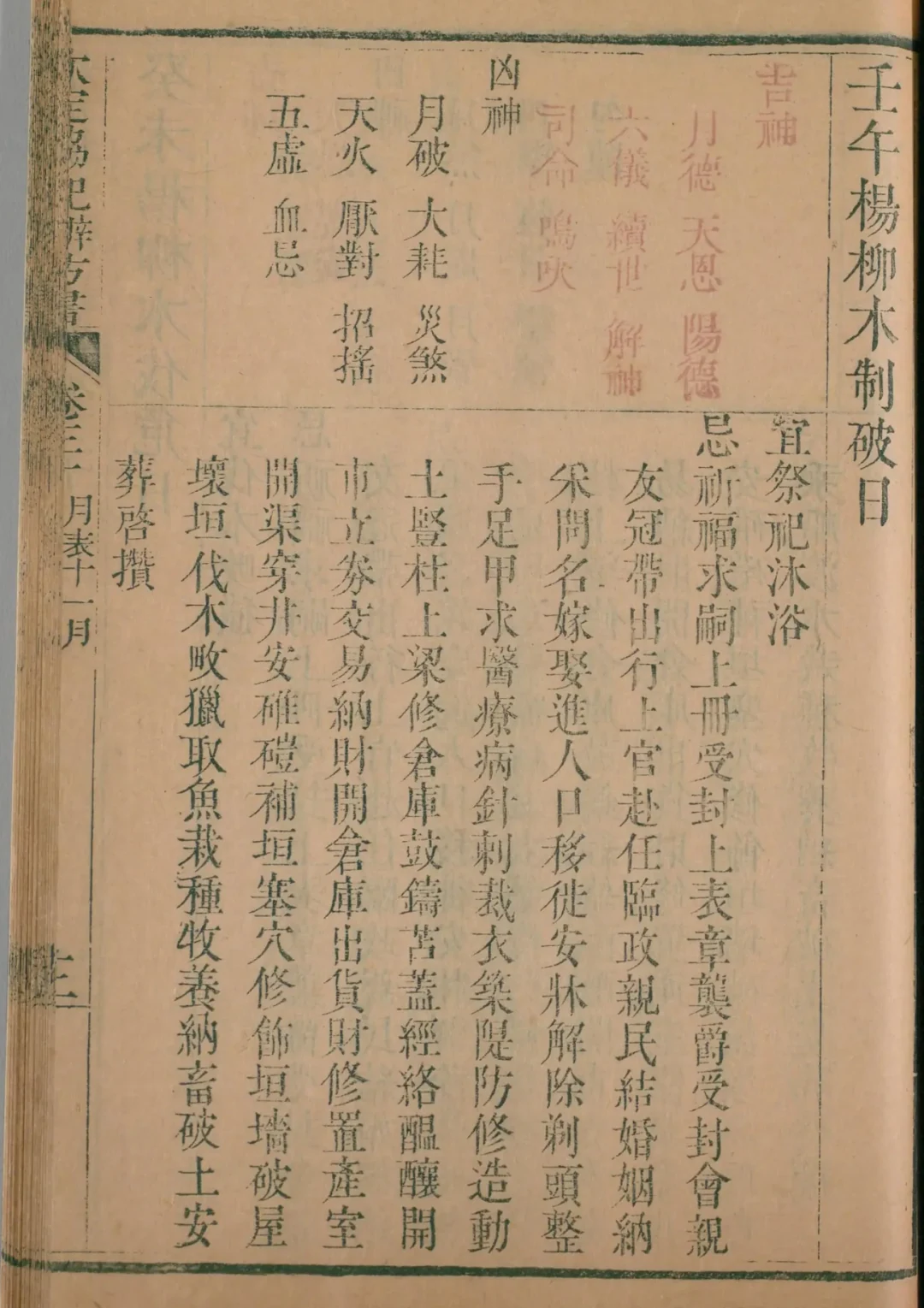 子月 · 壬午日对应书页